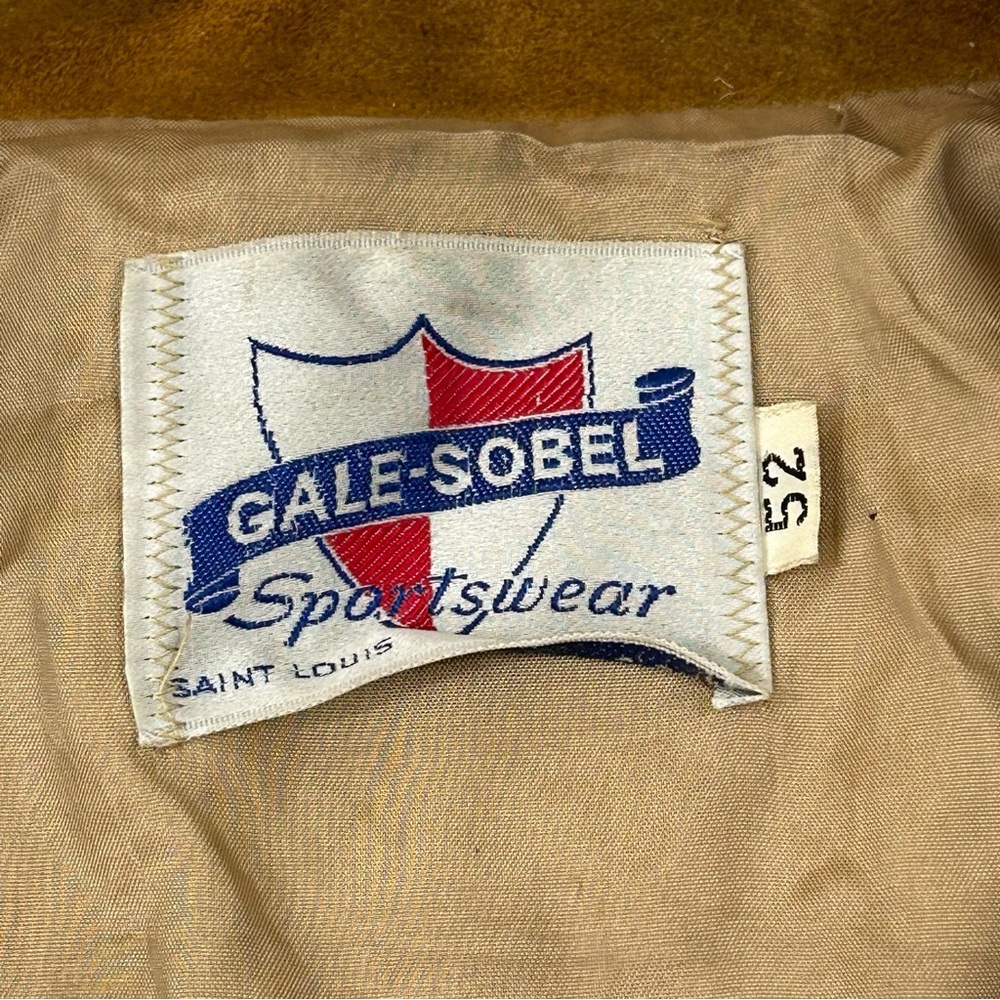 Vintage 60s/70s Gale-Sobel Sportswear Brown Suede Leather Trucker Jacket Size 52 - Picture 3 of 16